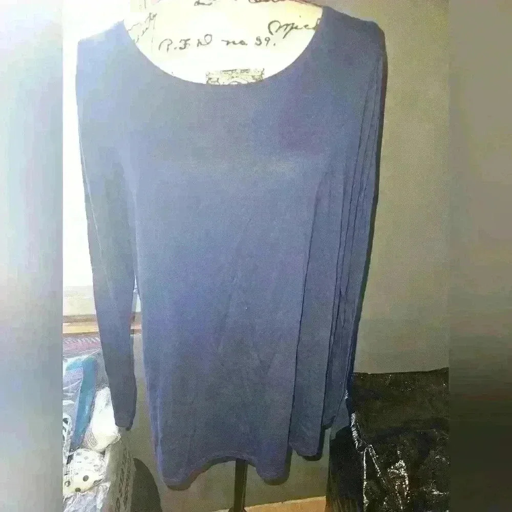 Stylus Womans Blue Long Sleeve Top Size XL